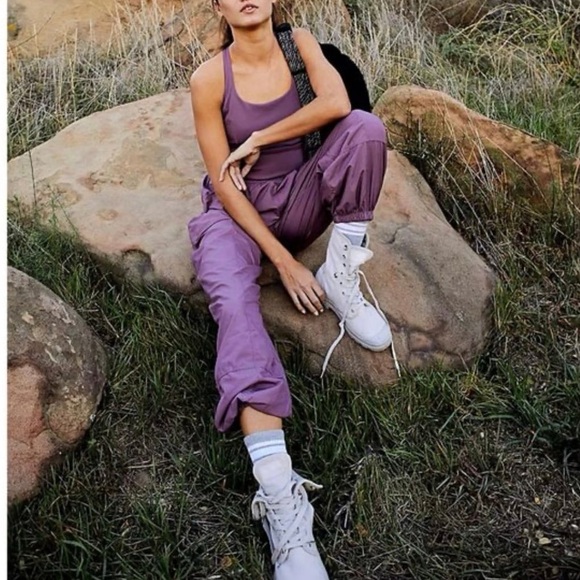 Free People Movement Righteous Onesie Purple Mountain Size L NWT - Picture 3 of 9